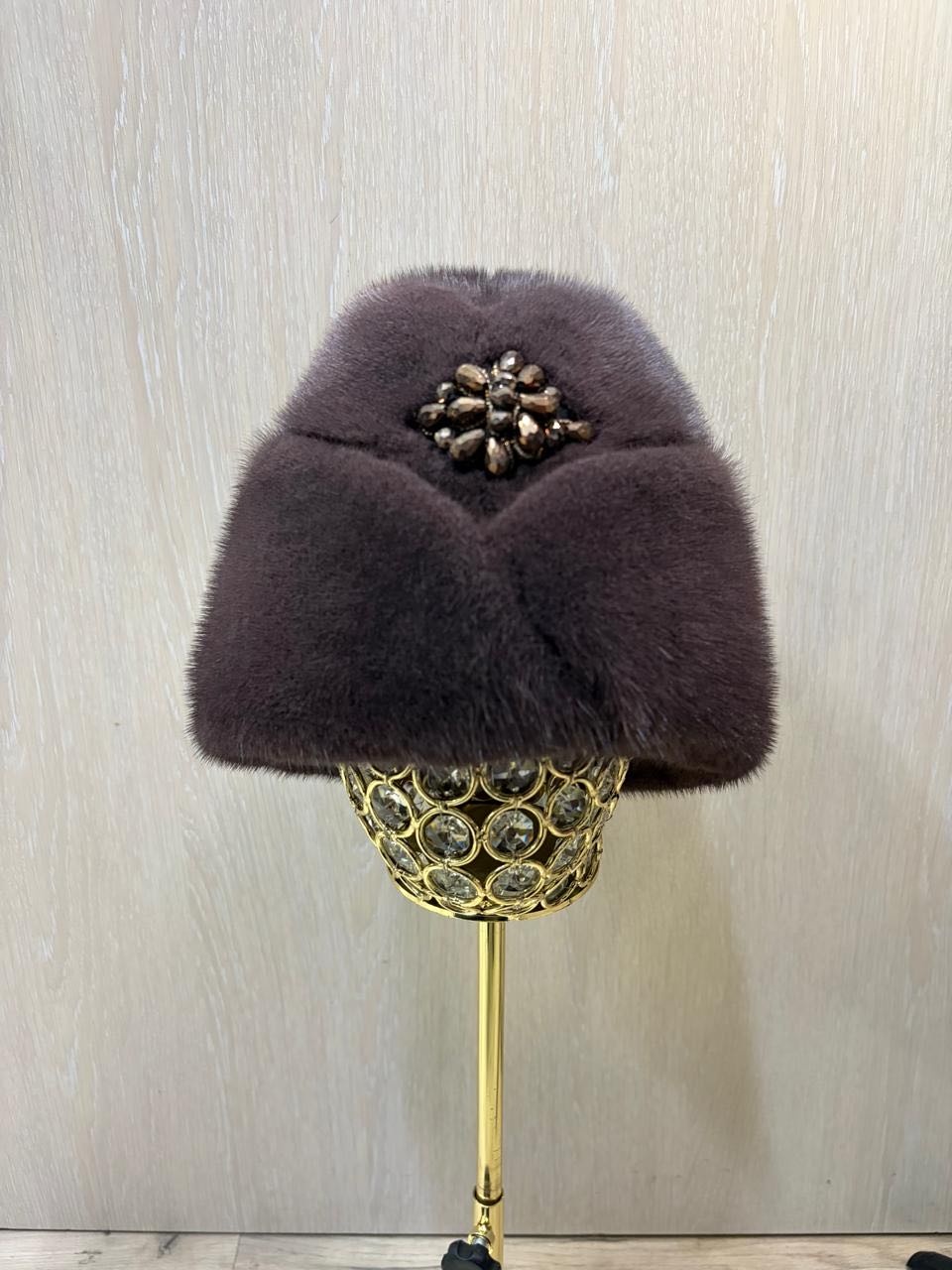 Шапка SemiFur размер 57, 58, 59, 60, шоколадный