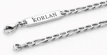 KORLAN u8y7 длина 45 см, вес 9 г серебро, плетение панцирное