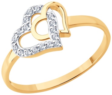 Diamant сердце 8396623 размер 16.5 вес 1.1811 г золото, фианит