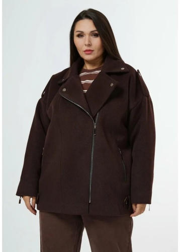 Пальто ANNTALE plus size коричневый
