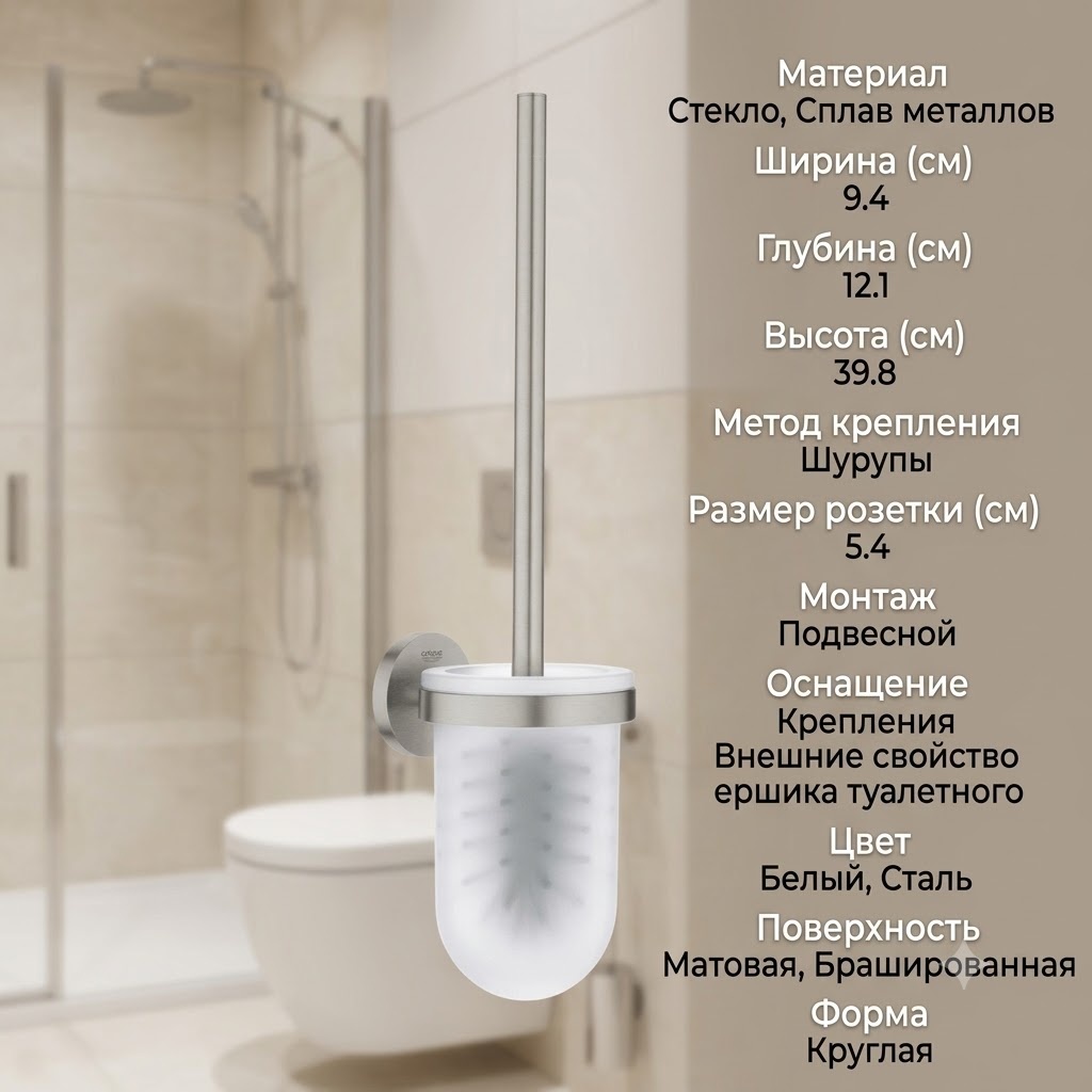Ершик KABINKA.KZ 41185DC0, металл, стекло