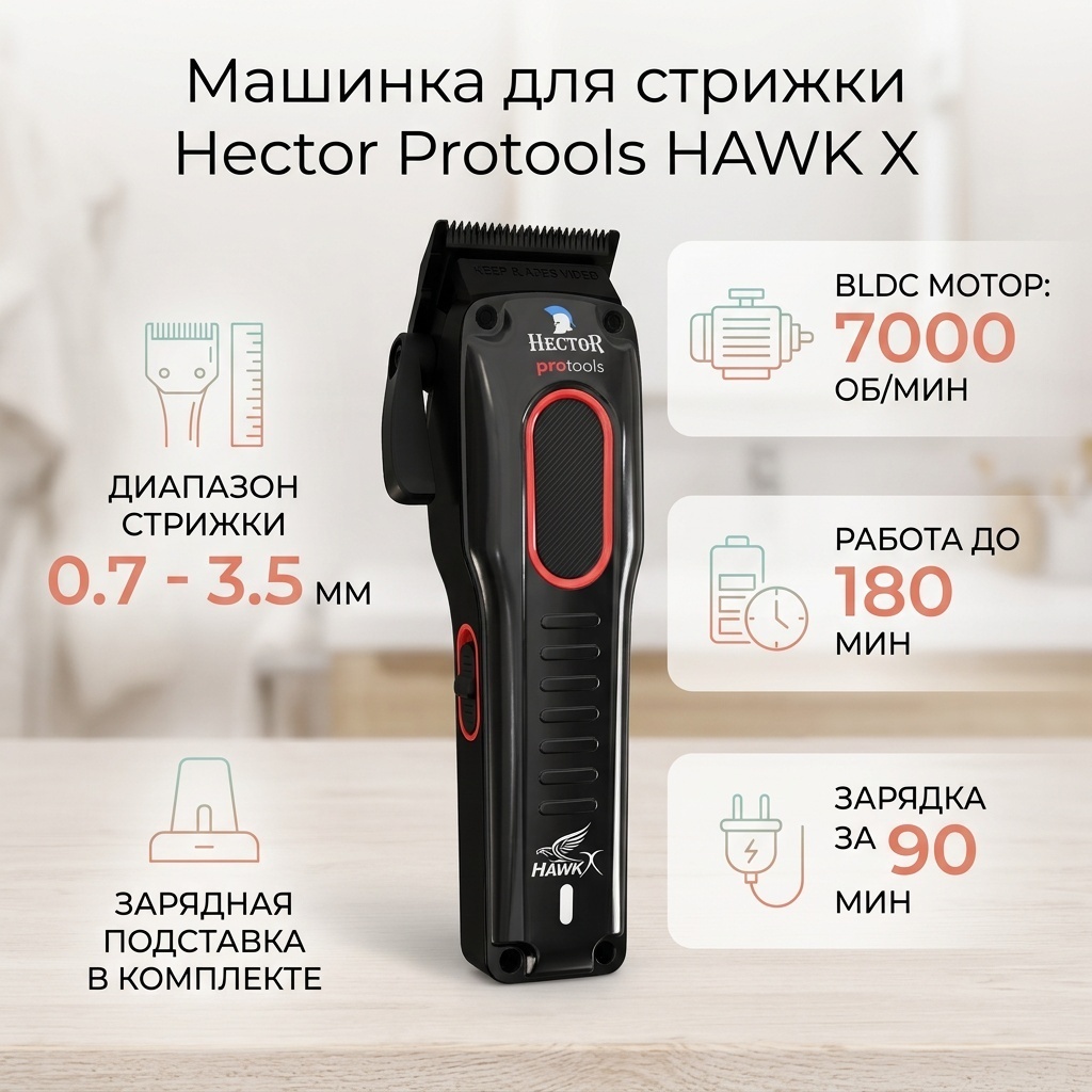 Hector protools машинка для стрижки Hawk X черный