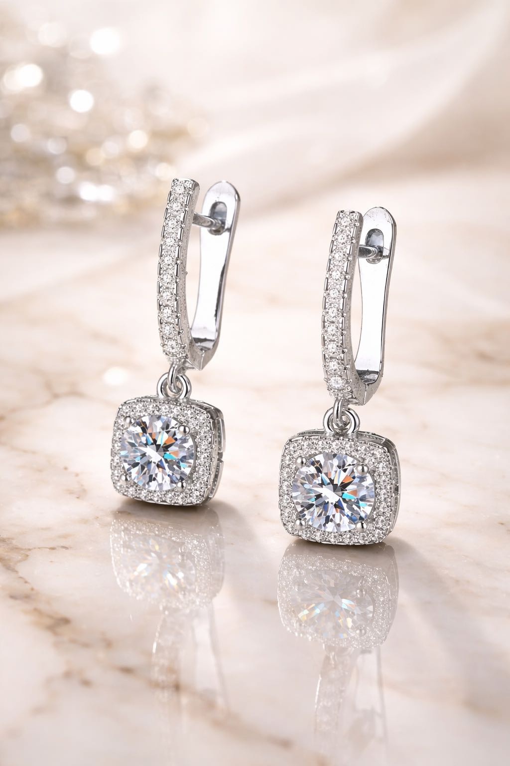 Серьги YEES 0001 вес 5 г серебро, фианит