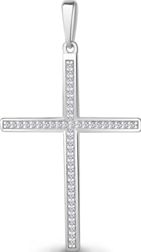 Крестик AQUAMARINE 22309A.5 вес 1.93 г серебро, нанофианит