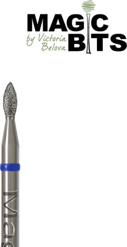 Насадка MAGIC BITS НаПочС22 фреза Алмазная почка синяя 2,2 мм 1 шт фреза почковидная насечка синяя 1 шт