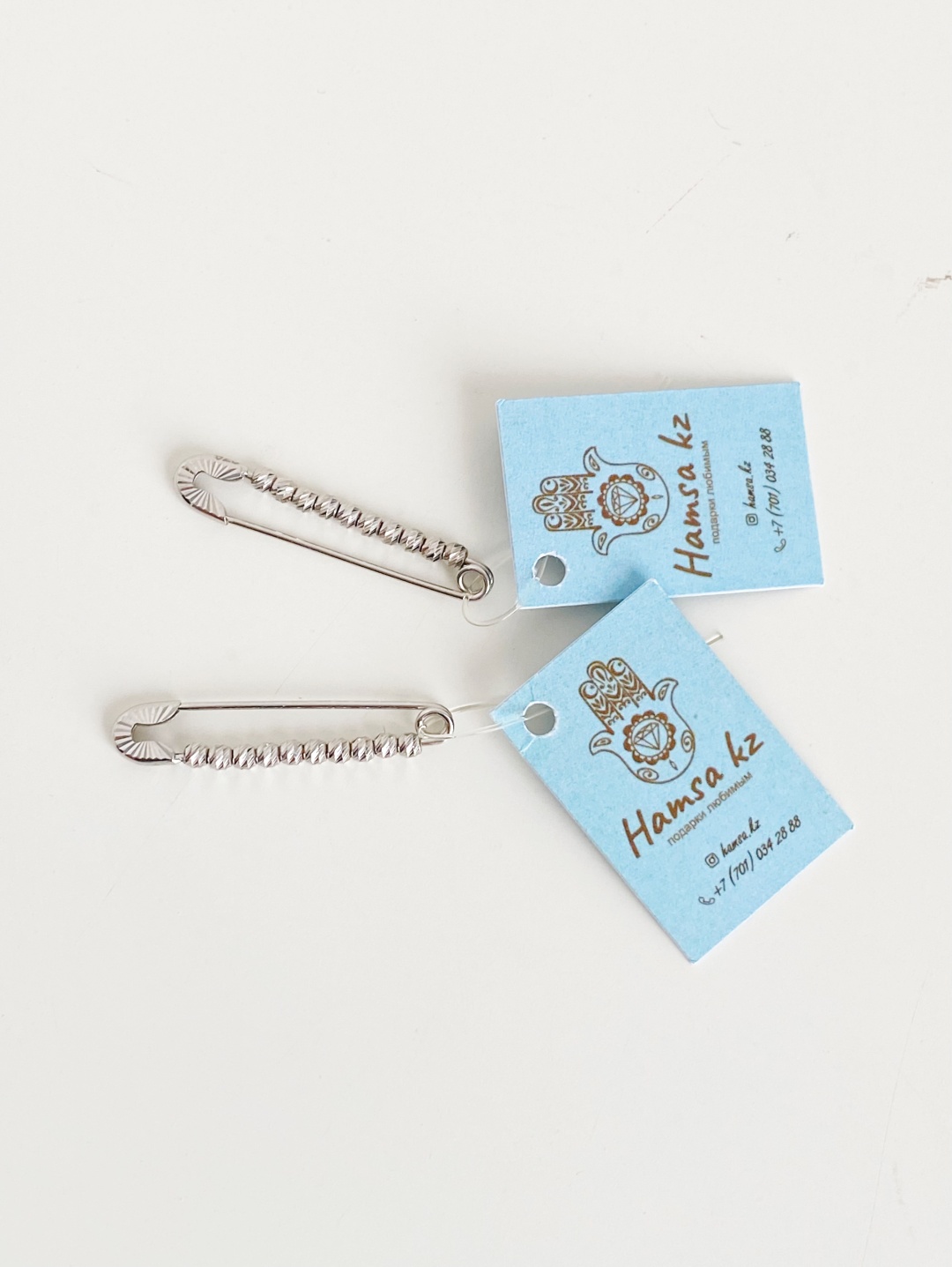 Булавка Hamsa.kz Eye вес 0.65 г серебро, без вставок