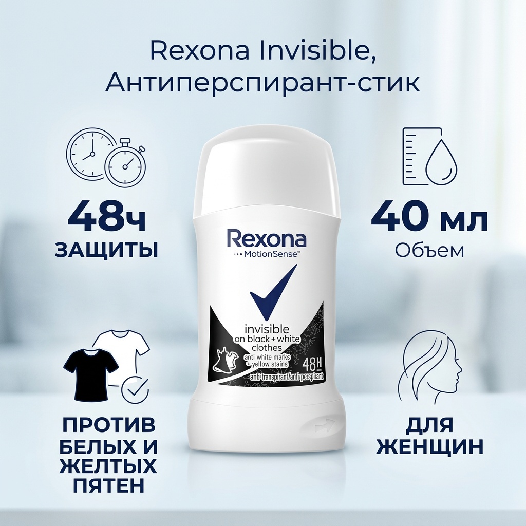 Rexona Invisible антиперспирант для женщин 40 мл