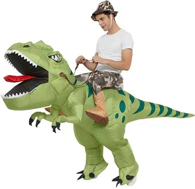 Карнавальный костюм Костюм Надувной костюм Тирекс T-rex динозавр для взрослых Rosto зеленый