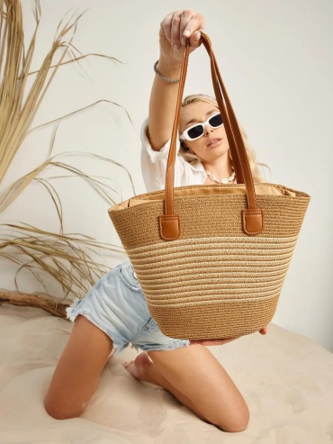 Пляжная сумка APRIORI рафия светло-бежевый
