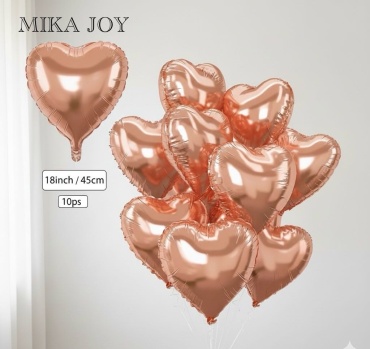 Набор воздушных шаров MIKA JOY сердце 10 шт, розовый