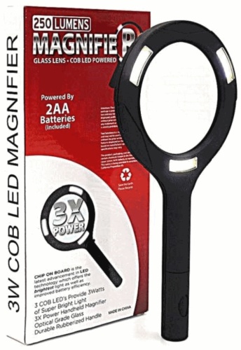 Лупа ручная Magnifier COB3, увеличение x3, черный
