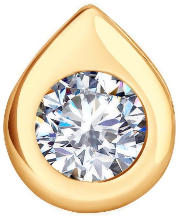 Подвеска Diamant 51-130-02242-1 вес 0.6 г золото, фианит