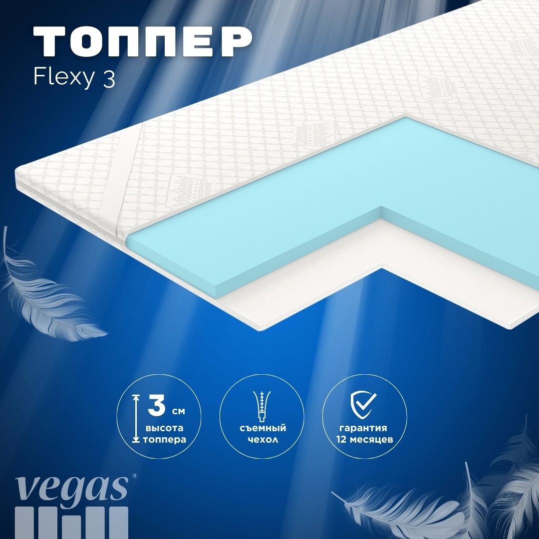 Vegas наматрасник на резинке Flexy 180x200, трикотаж