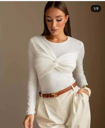 Лонгслив Fashion&Bag белый