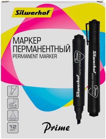 Маркер Silwerhof 1461182, 1 шт, 5 мм, черный