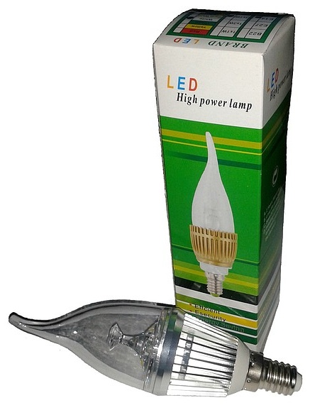 LED 3W Е14, светодиодная, естественный белый
