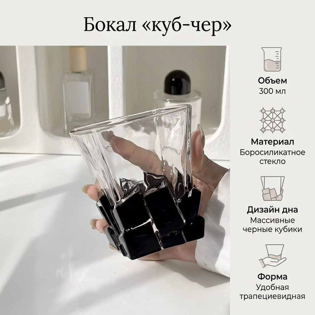 Бокал 300 мл, стекло, боросиликатное стекло, 1 шт