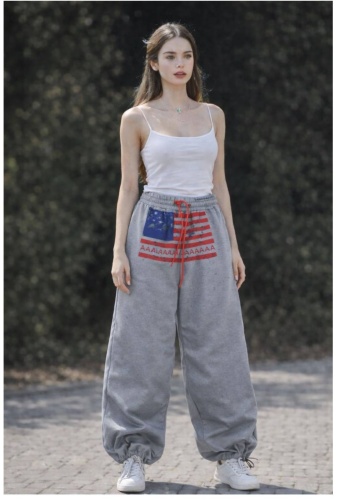 Повседневные брюки MDsSTORE красный, серебристый