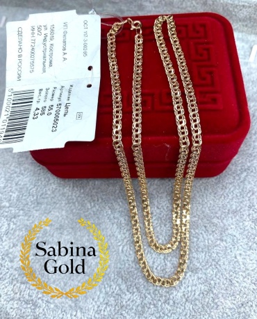 Sabina Gold SEP-SBN-N-120 длина 55 см, вес 4.61 г золото, плетение бисмарк