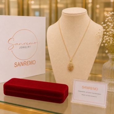 Колье Sanremo Якорь 1,94 Аура 1,04 длина 45 см вес 2.98 г золото, без вставок