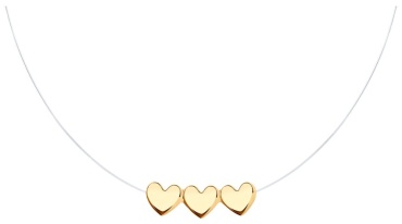 Колье Diamant Сердце Красное длина 38 см вес 0.94 г золото, без вставок
