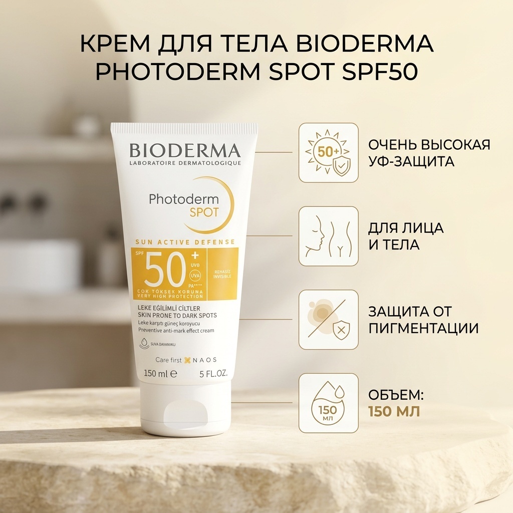 Bioderma Photoderm Spot SPF50 крем для тела 150 мл