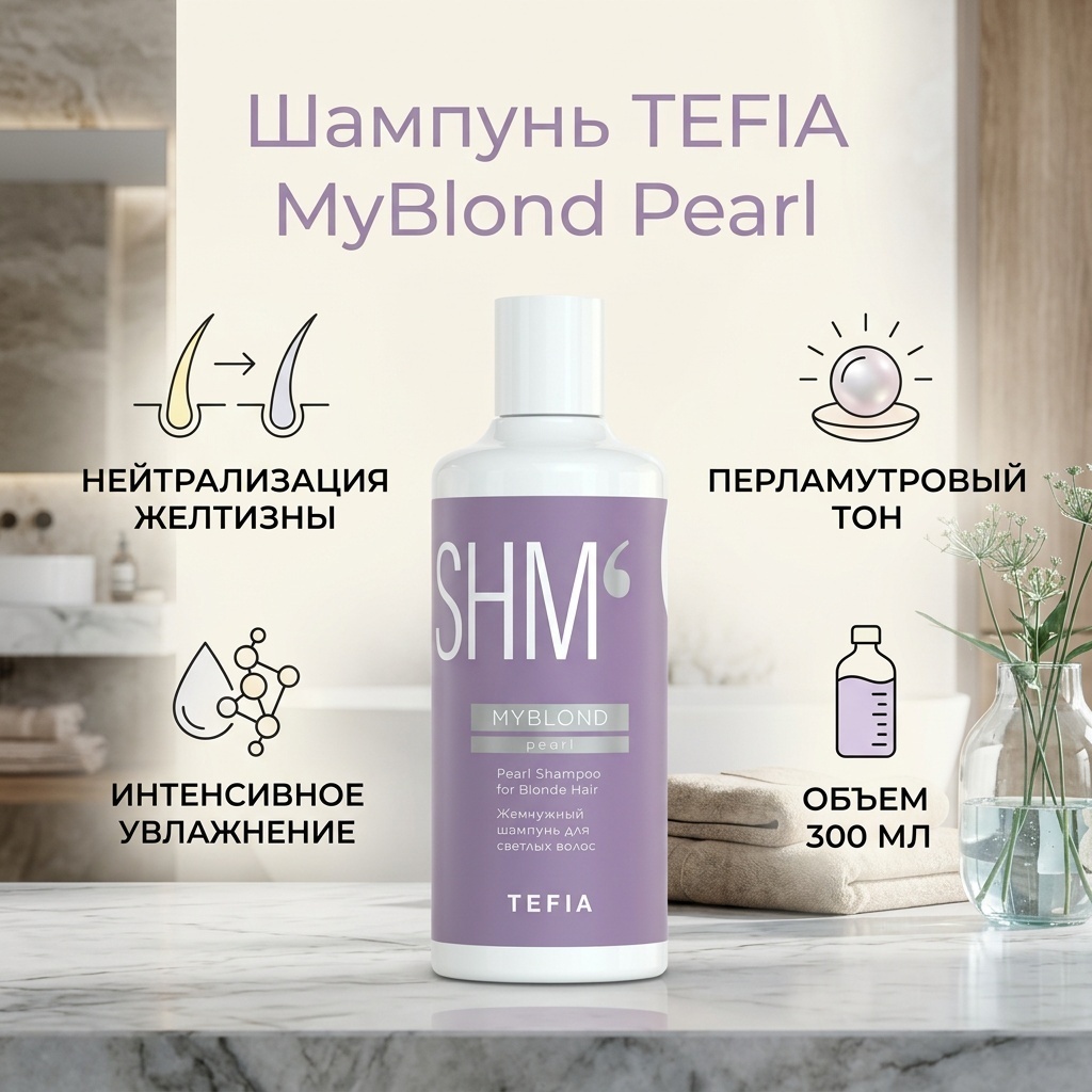 TEFIA Жемчужный шампунь для светлых волос MyBlond Pearl шампунь оттеночный 300 мл