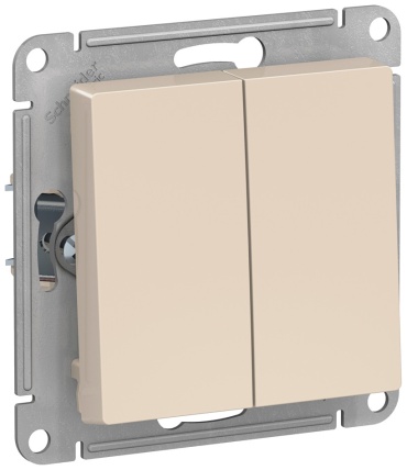 Выключатель клавишный Systeme electric СП AtlasDesign 10А IP20 (сх. 5) 10AX бежевый ATN000251, бежевый