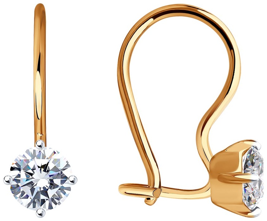 Серьги SOKOLOV EAR-SO-585-375005 вес 0.912 г золото, фианит