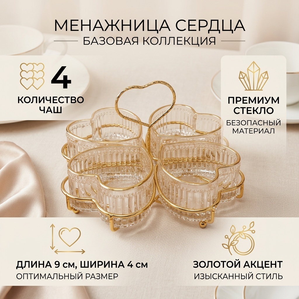 Менажница Базовая коллекция 262871 фигурная 4 шт