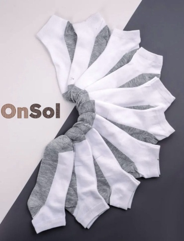 Носки OnSol 5 пар серый, белый 37-41