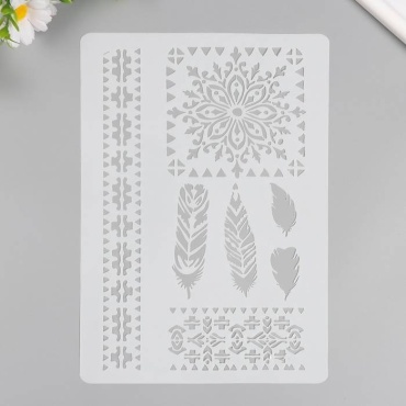Трафарет 30376322_Узоры, перья