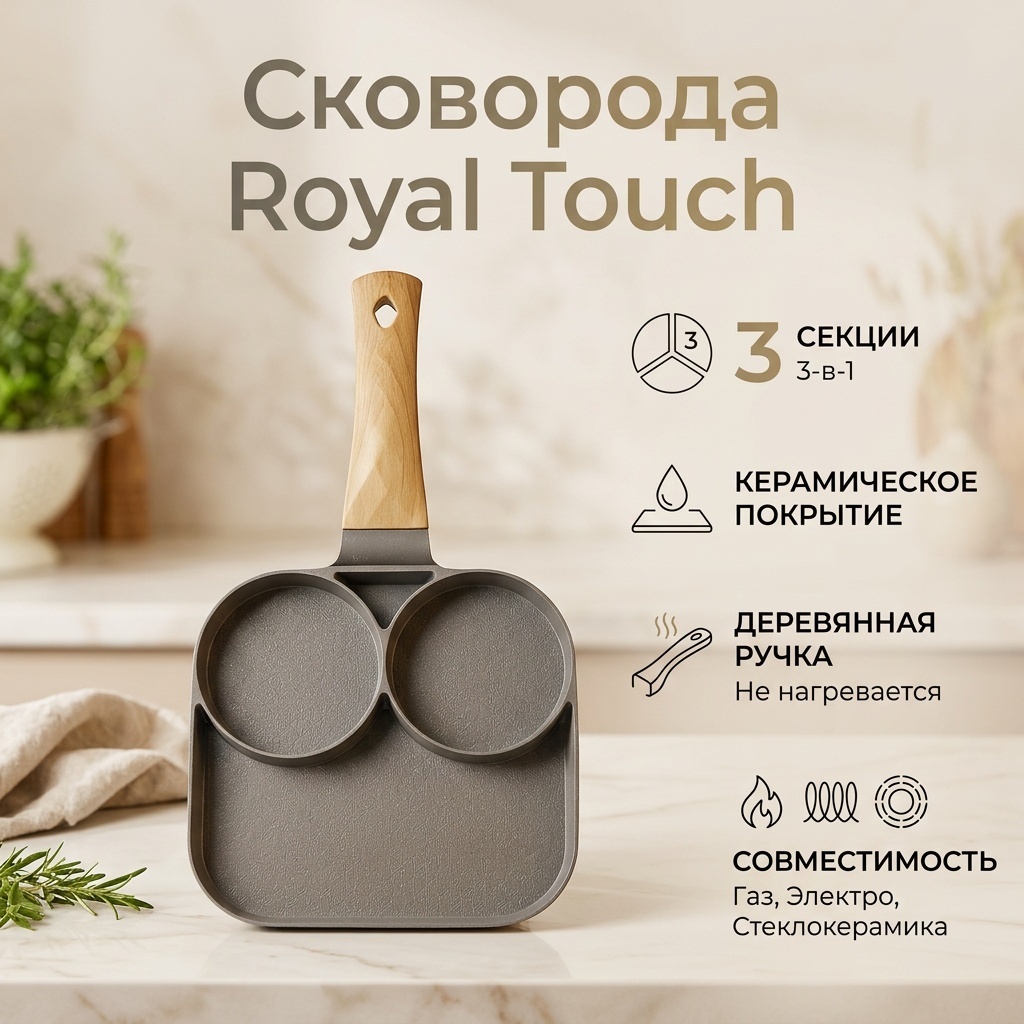 Сковорода Royal Touch 17.5 см с антипригарным покрытием, алюминий