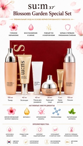Sum37 Blossom garden Special Set набор по уходу за лицом унисекс
