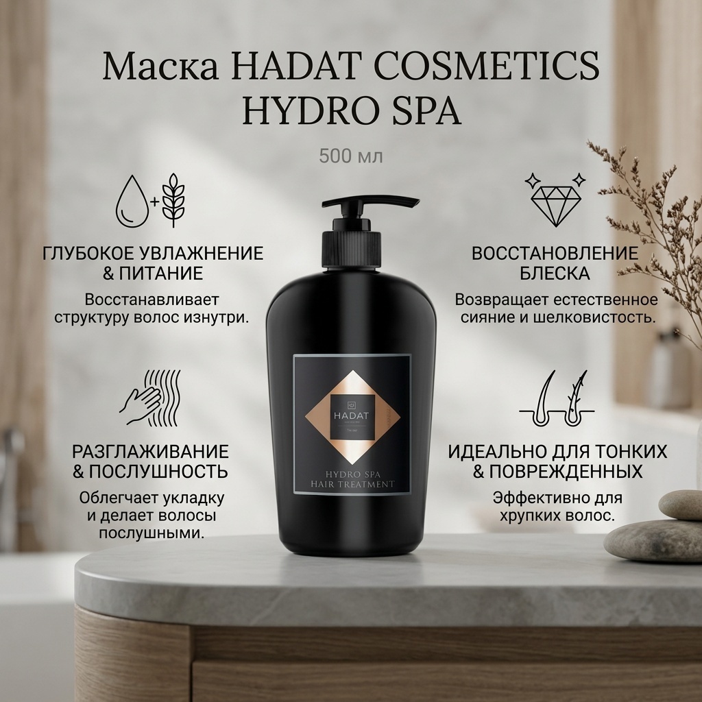 HADAT COSMETICS HYDRO SPA HAIR TREATMENT маска 500 мл