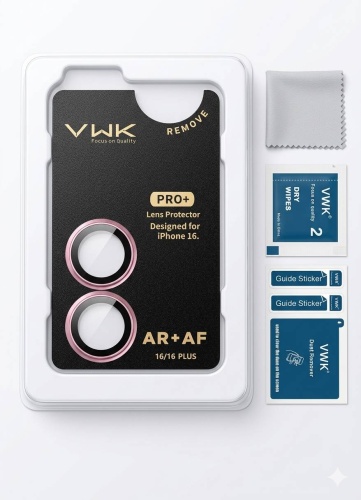 Стекло VWK для Apple iPhone 16 ip16 розовый