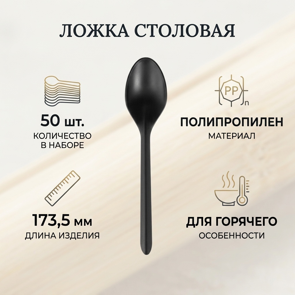 Ложка 39160105 черный 50 шт