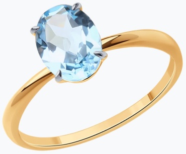 Diamant 51-310-01929-1 размер 17.5 вес 1.5 г золото, топаз