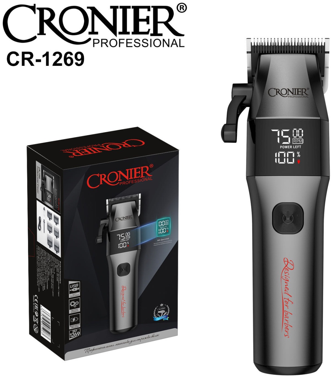 Cronier машинка для стрижки Cr-1269 черный