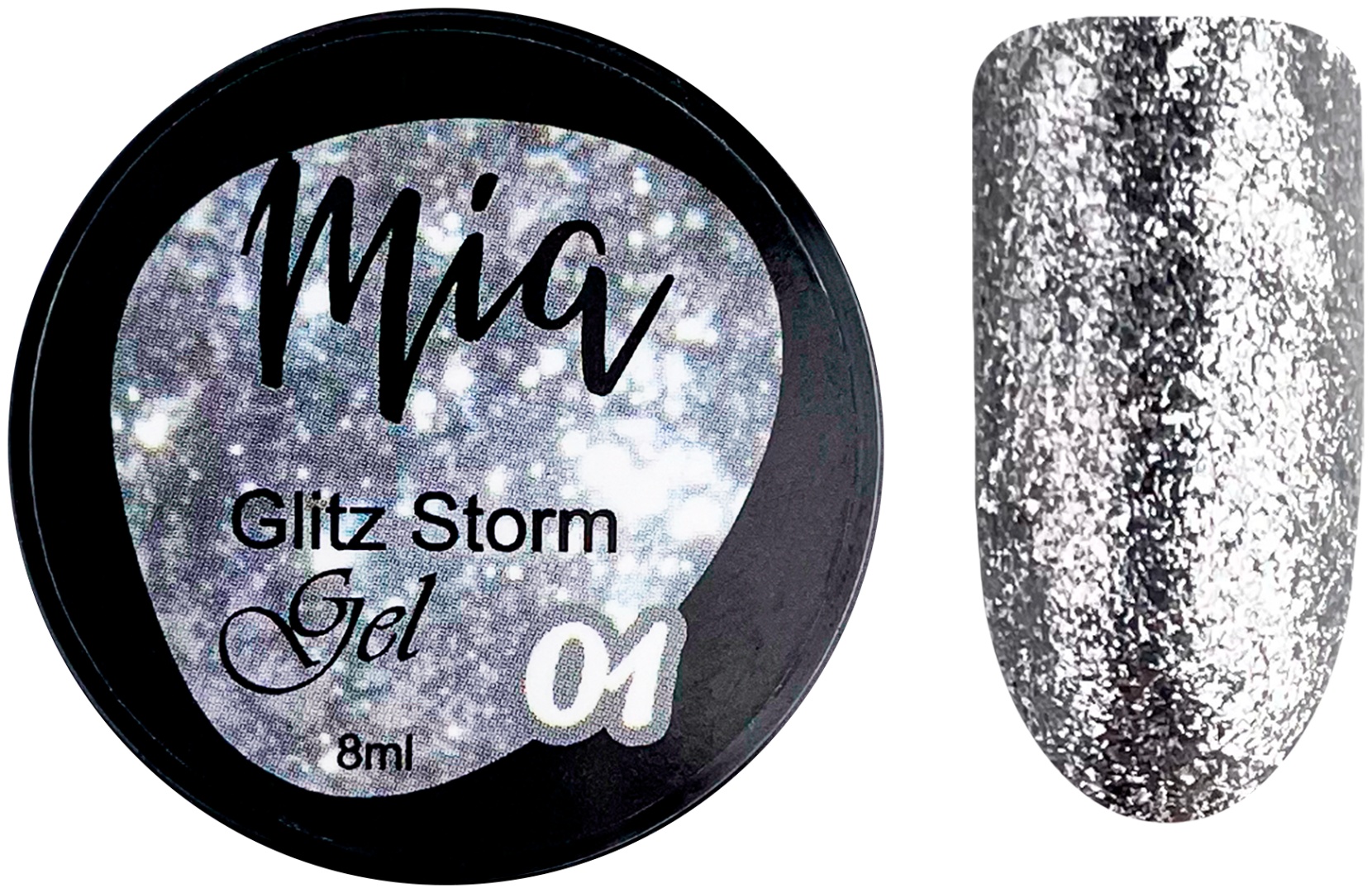 Mia гель для дизайна 01 Glitz Storm 8 мл