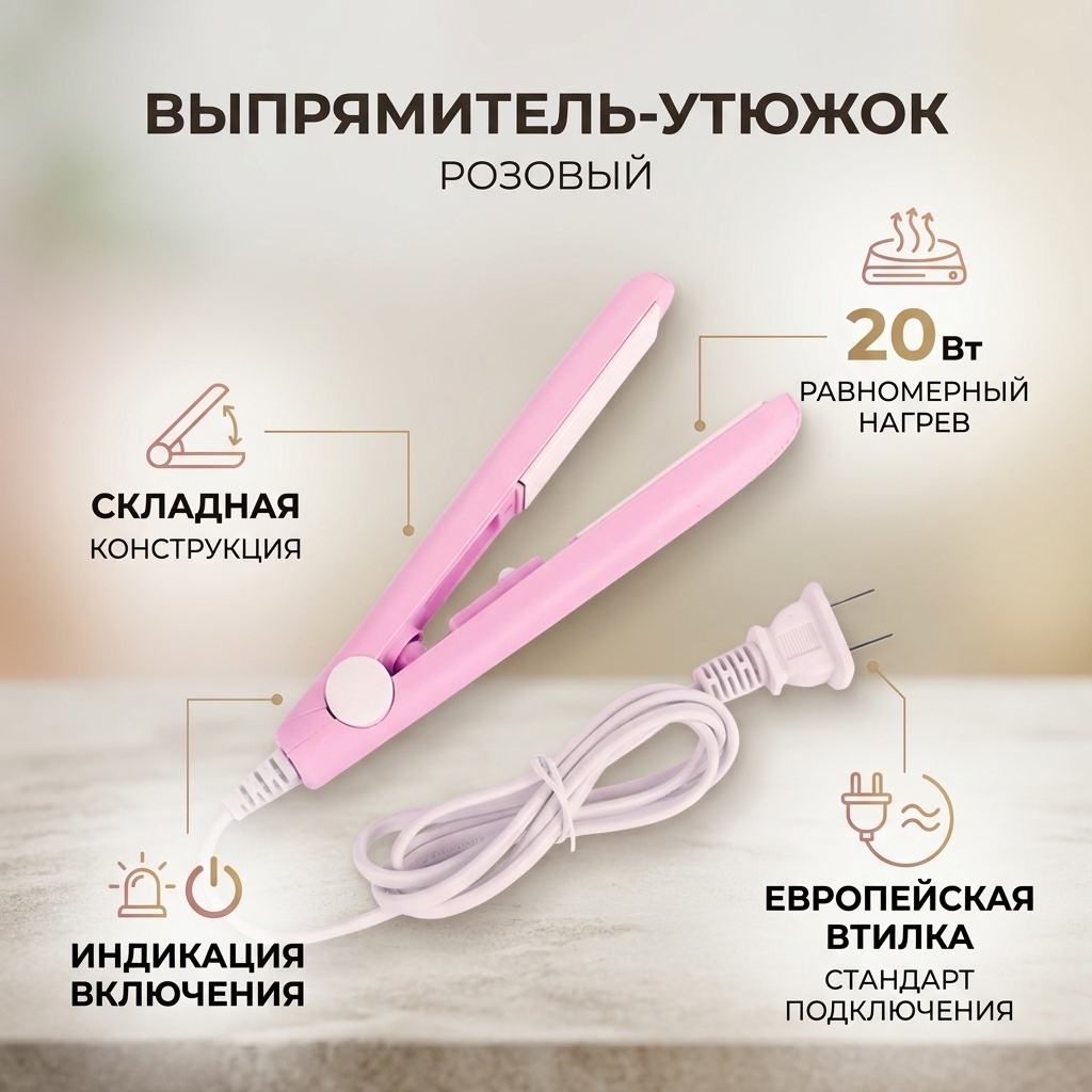 Розовый утюжок