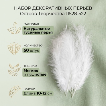 Декоративные перья Остров Творчества гусиные перья