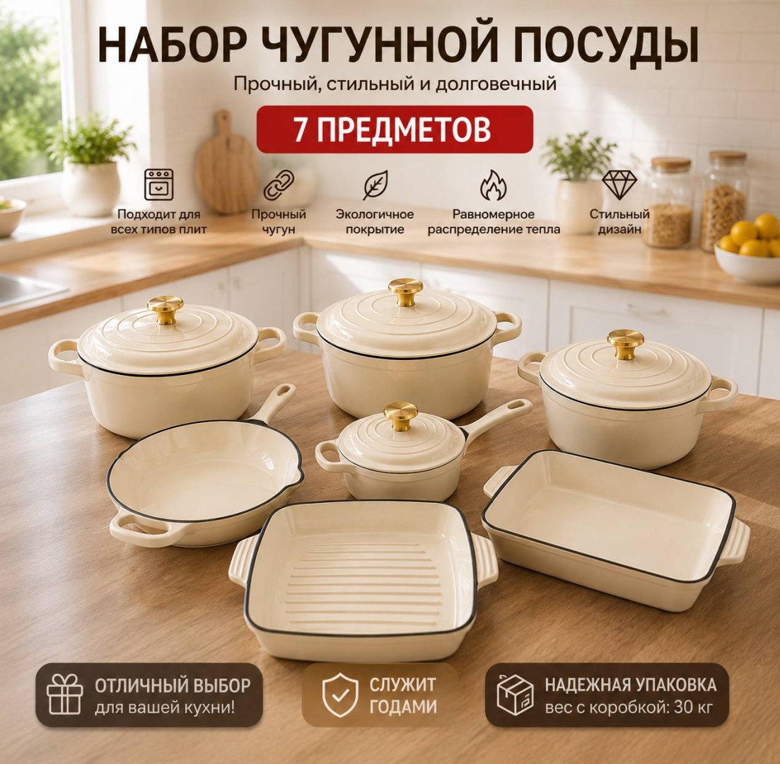 Набор кастрюль 7 в 1