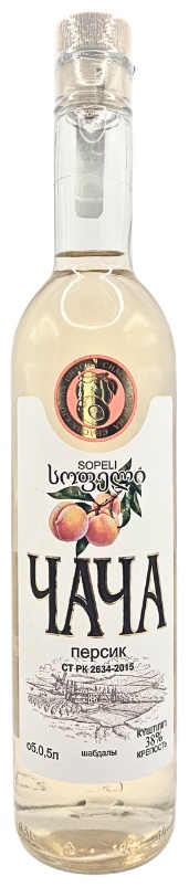 Чача Sopeli персик фруктовый 38% 0.5 л