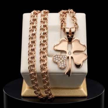 Колье ALA GG777-5523 длина 60 см вес 6.44 г золото, фианит