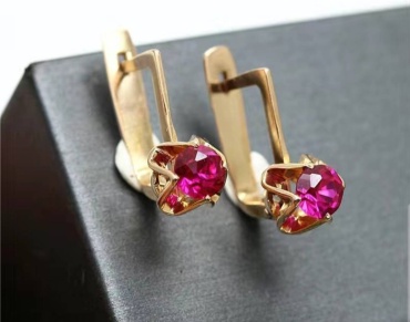 Серьги медицинская сталь, фианит