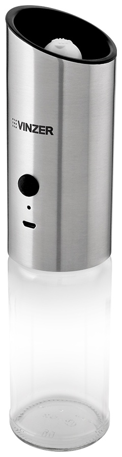 VINZER 50192 VINZER Мельница для соли и перца гравитационная, нержавеющая сталь, стекло, керамика