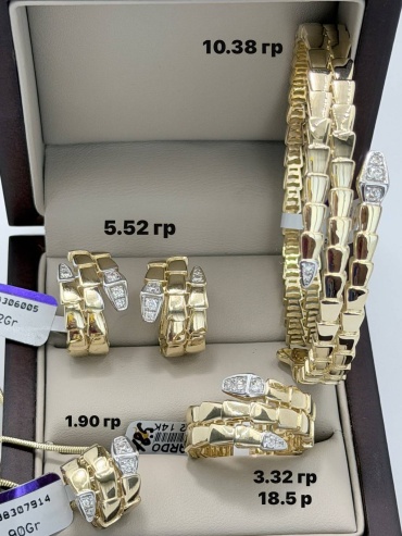 BAQ BRAND 098777 вес 21.12 г золото, фианит