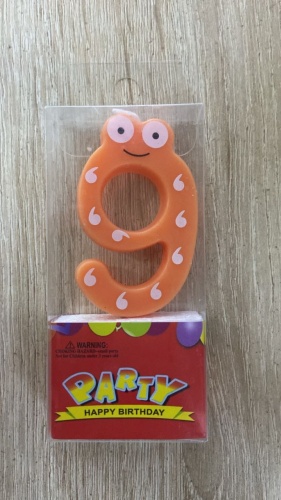 Свеча PARTY цифра 9, 1 шт 6 см