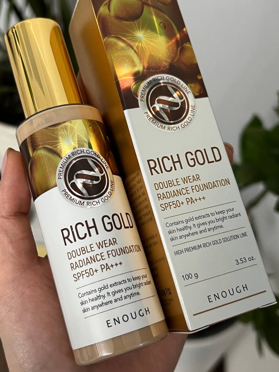ENOUGH Rich Gold Double Wear Radiance Foundation SPF50+ PA+++ тональный крем 21 100 мл
